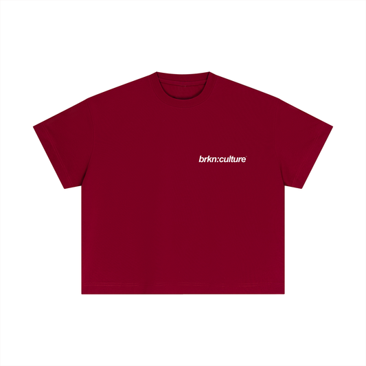 BRKN RED ESSENTIAL BOXY TEE