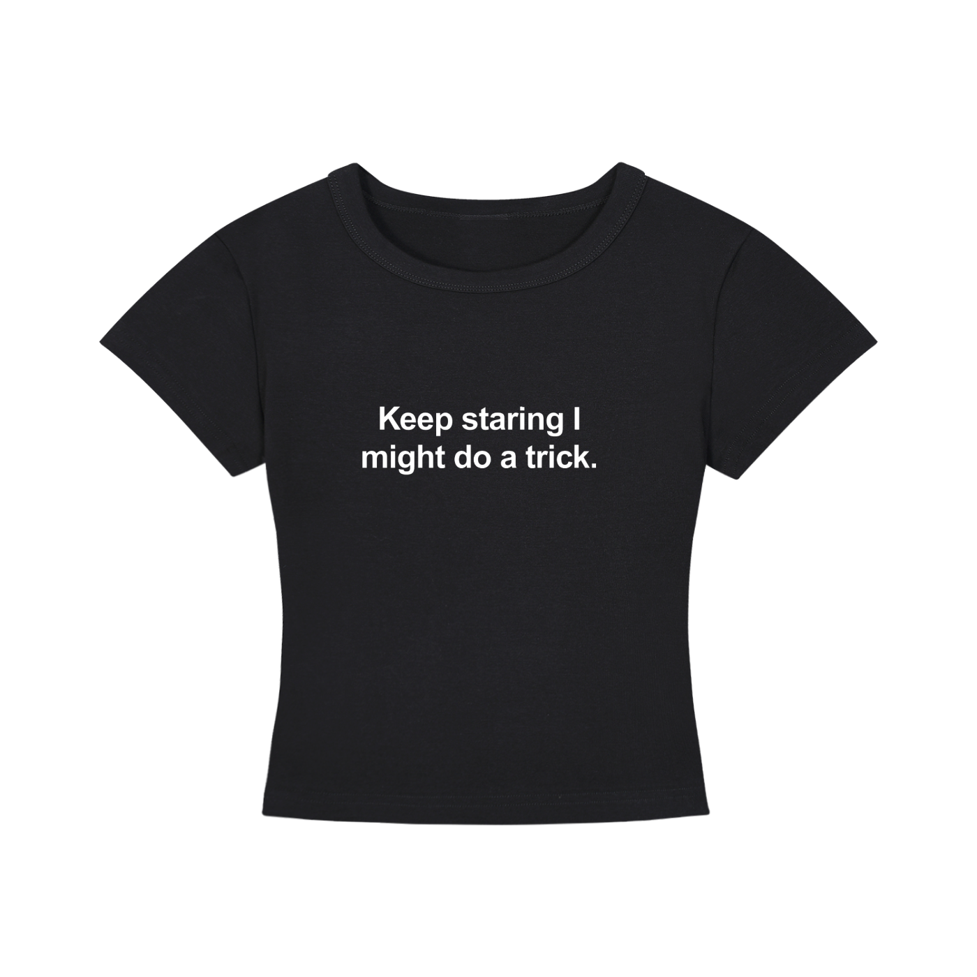 KEEP STARING BRKN CROPPED TEE