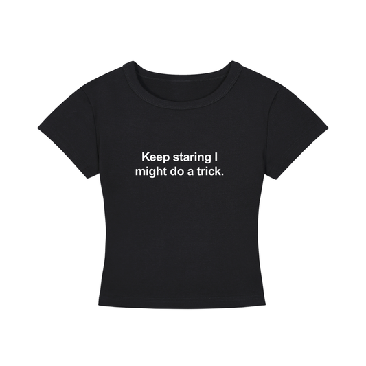 KEEP STARING BRKN CROPPED TEE