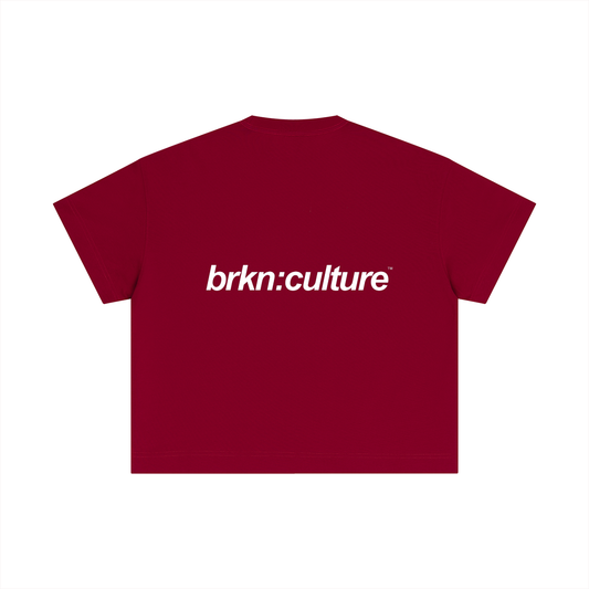 BRKN RED ESSENTIAL BOXY TEE